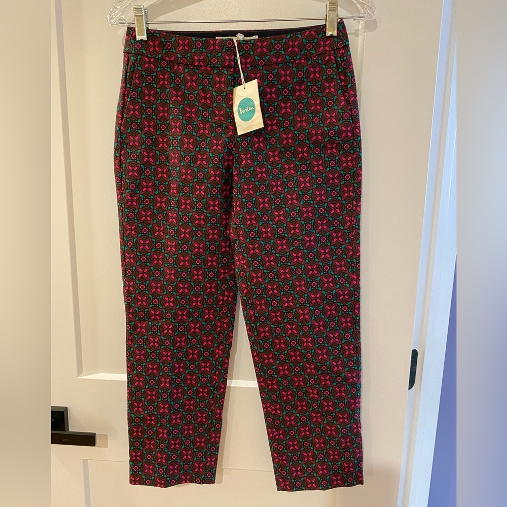 Boden UK Multicolor Mosaic Bistro Crop Pants, WM329, size 2P, NEW W/Tags